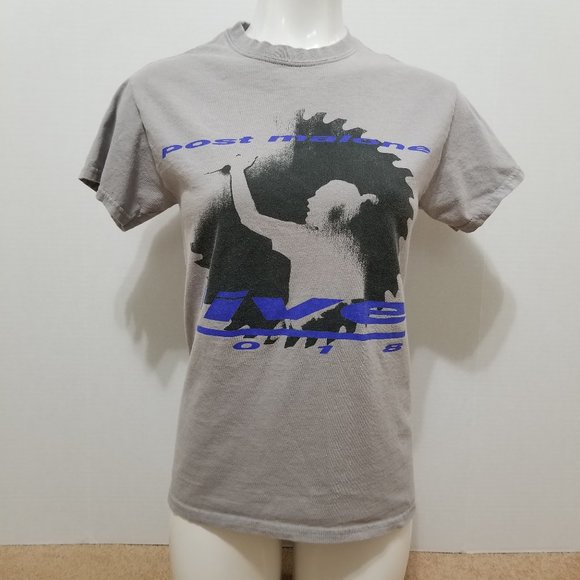 Post Malone shirt Small Saw Blade Live 2018 graphic concert tour band merch - Picture 1 of 11